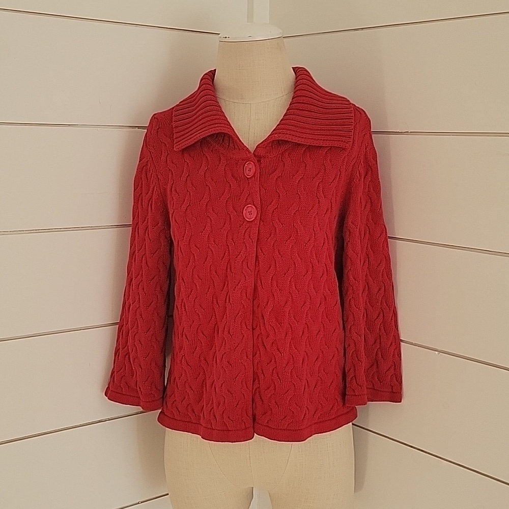 CROFT & BARROW medium red cape sweater